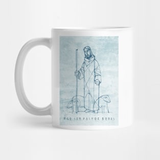 Jesus Christ Good Shepherd ink illustration Mug